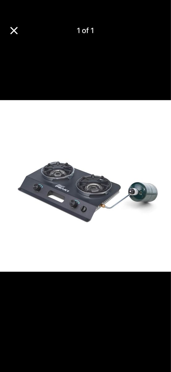 Coleman Peak1 2-Burner Camp Stove, 20,000 BTU - Portable Propane Gas Cooktop