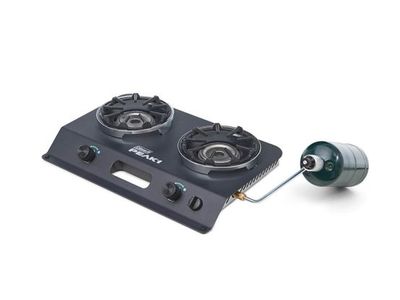 Coleman Peak1 2-Burner Camp Stove, 20,000 BTU - Portable Propane Gas Cooktop