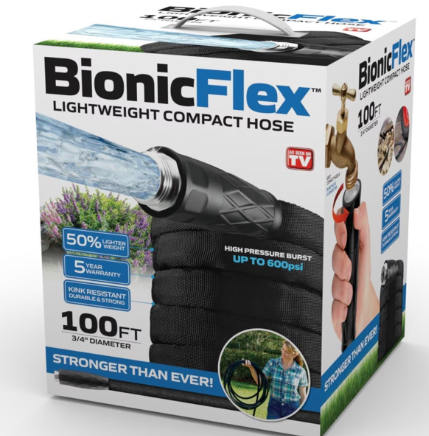 Bionic Flex 100ft Lightweight Compact Kink Resistant Garden Hose - Up to 600psi-Section A