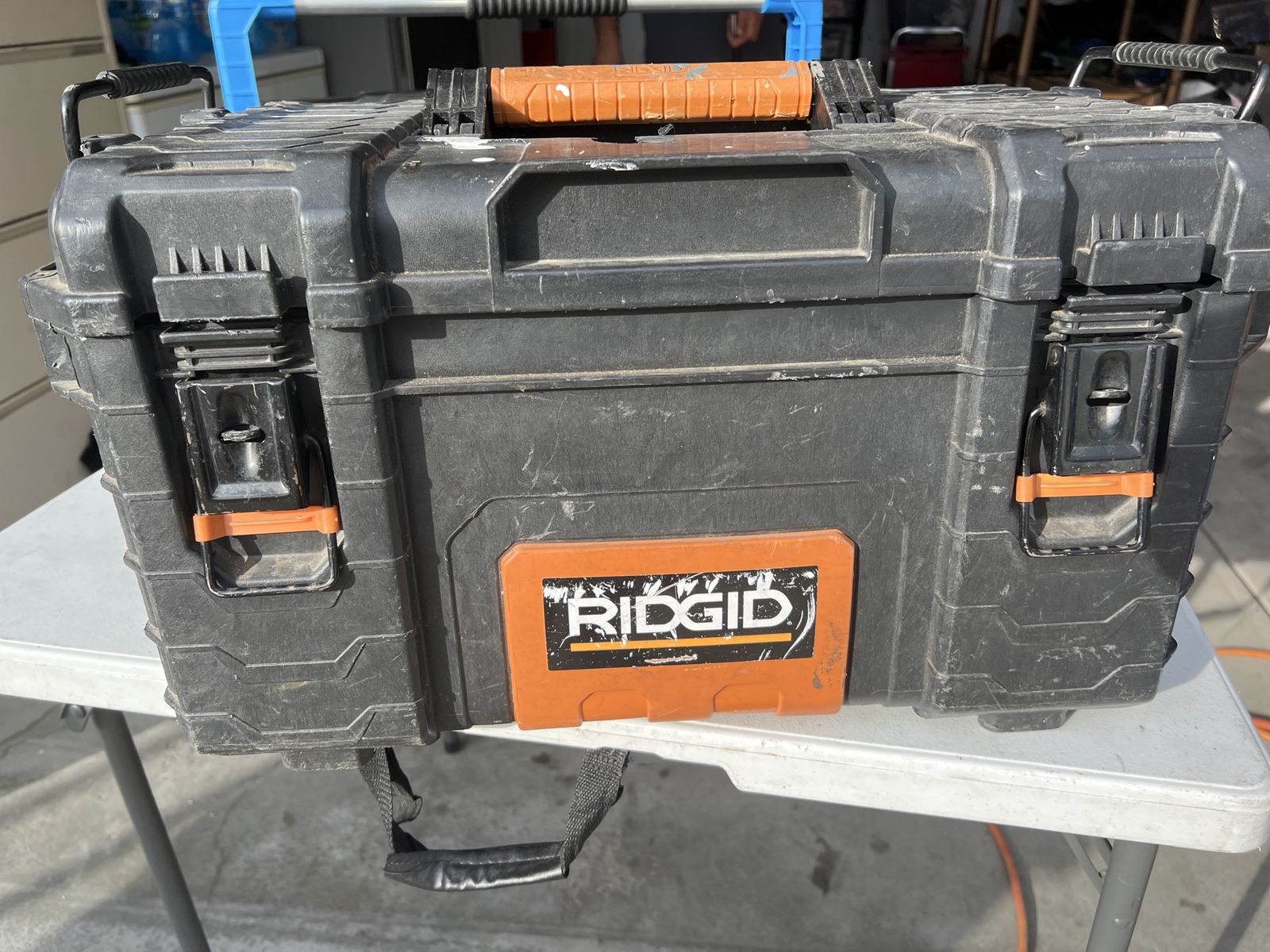 RIDGID Professional Tool Box Organizer, Black/Orange, Stackable, Heavy-Duty Storage