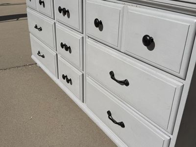 Grey solid wood dresser