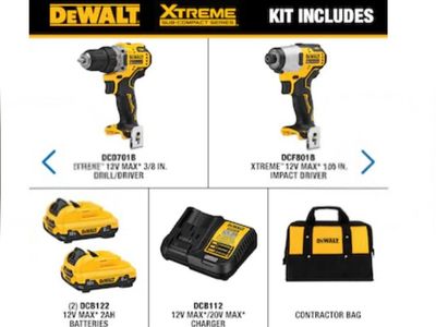 New DEWALT XTREME 12V MAX XR Drill/wrench set