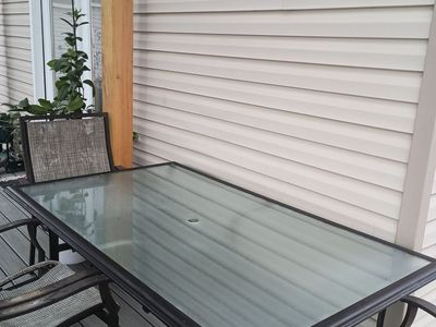 Patio table and four chairs
