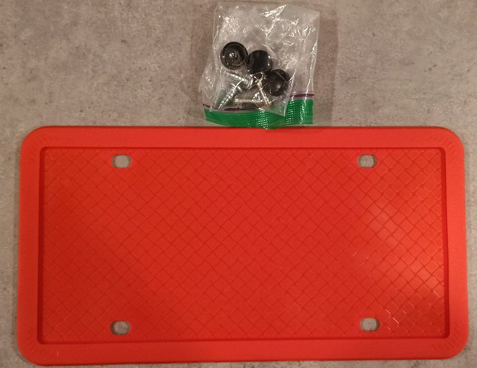 Red Soft License Plate Frame