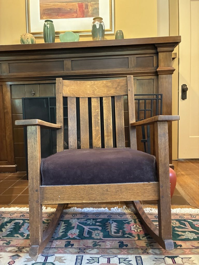 Antique arts and crafts style rocking chair