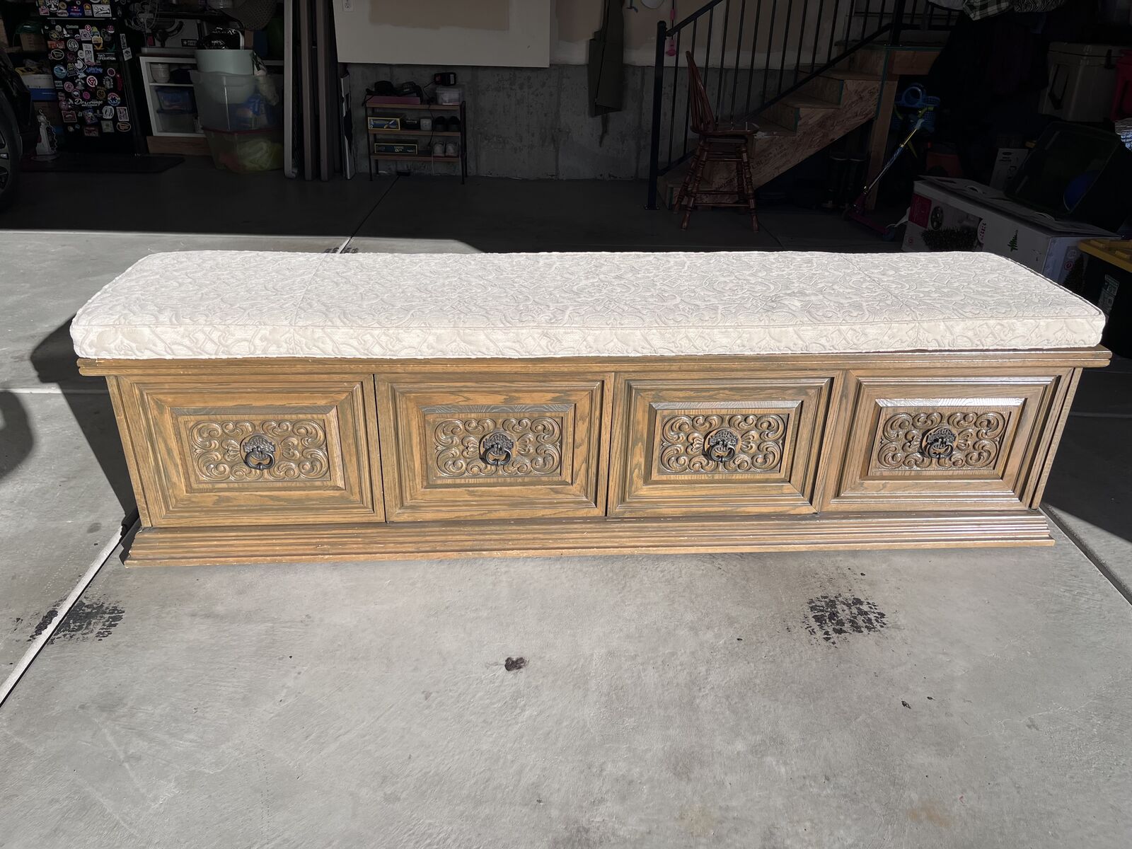 Vintage Stereo Console w/ Seating and Storage