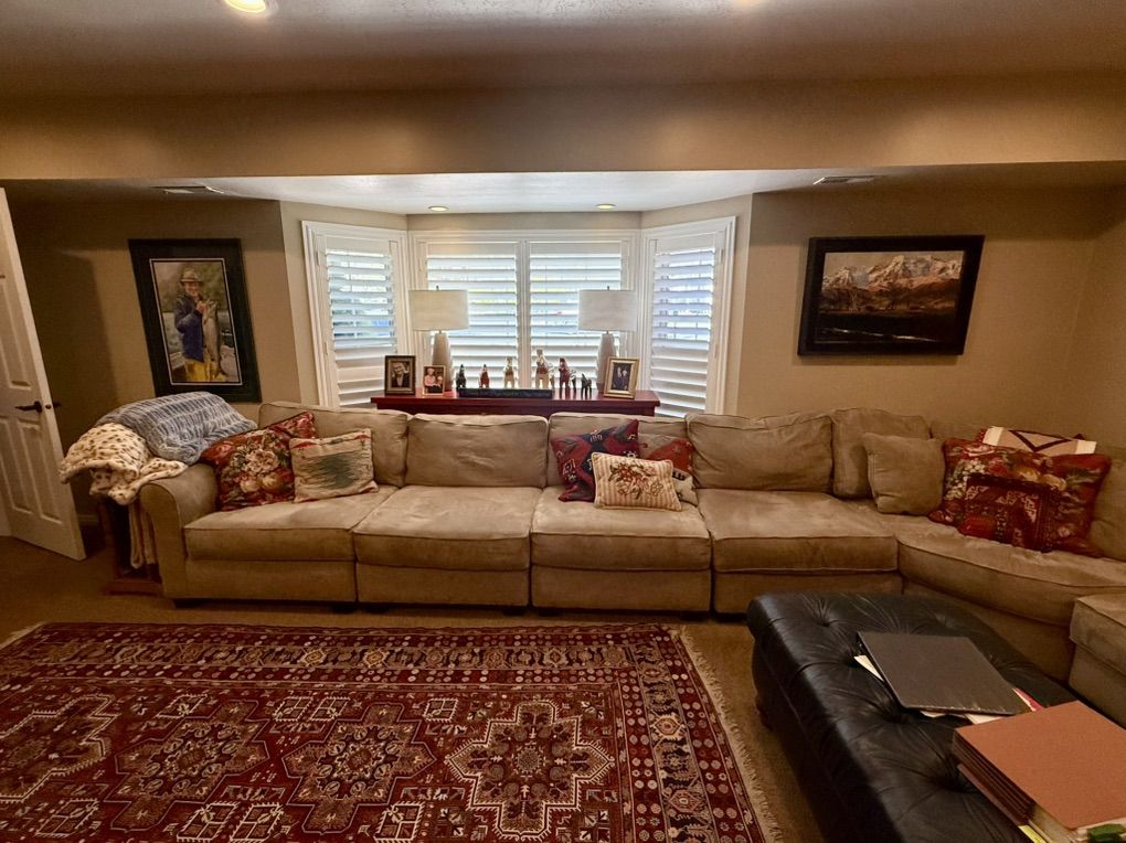 Large Tan Suede Sectional