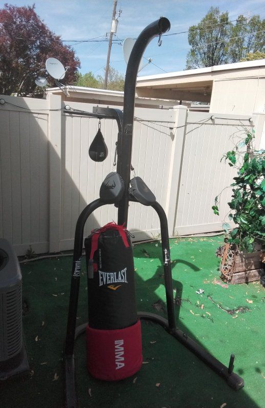 EVERLAST PUNCHING BAG + SPEED BAG + STAND