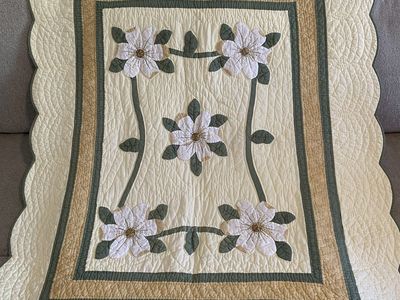 Vintage Donna Sharp Magnolia Cotton Quilted Throw