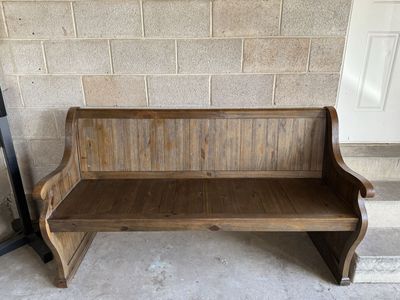 Wooden Entryway Bench, Farmhouse Style Settee, Solid Wood Seating