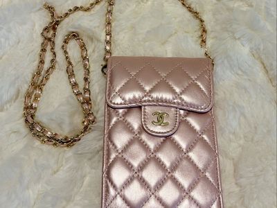 Baby Pink CC Inspired Designer Phone Bag NIB