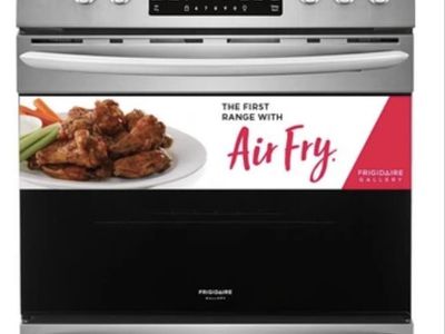 Frigidaire Gallery Gas Range with Air Fry Stainless Steel and range hood BRAND NEW in box