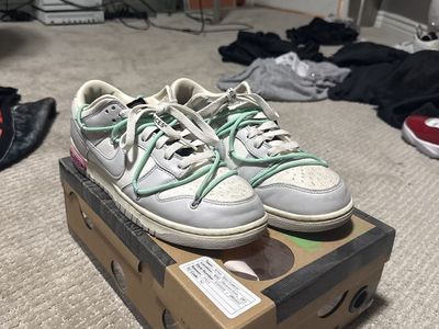 Nike Dunk Low Off-White Lot 36 Grey/Mint Green Men's Size 9.5