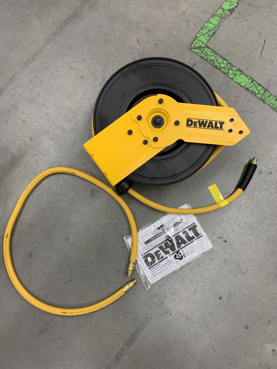 DEWALT 3/8 in. x 50 ft. Single Arm Auto Retracting Air Hose Reel