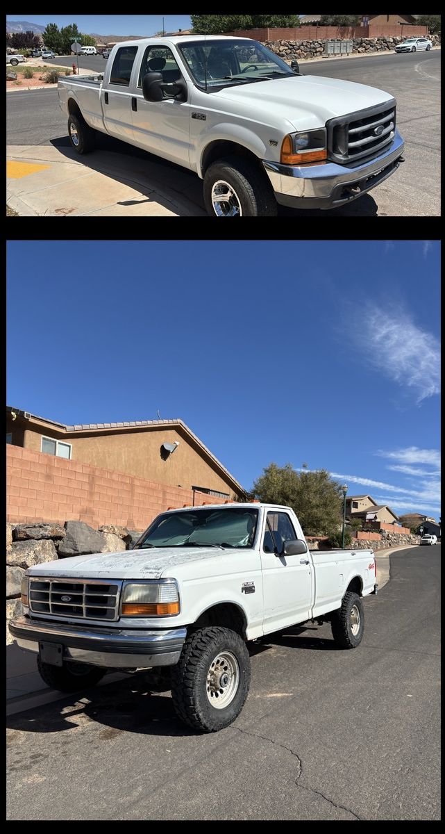 Two Ford F350 both clean title 4WD one diesel one gas