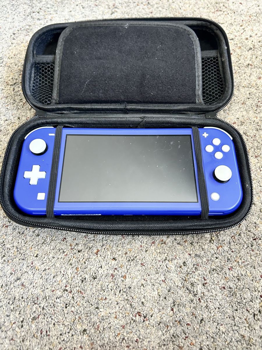 Nintendo Switch Lite Handheld Gaming Console in Blue with Carrying case