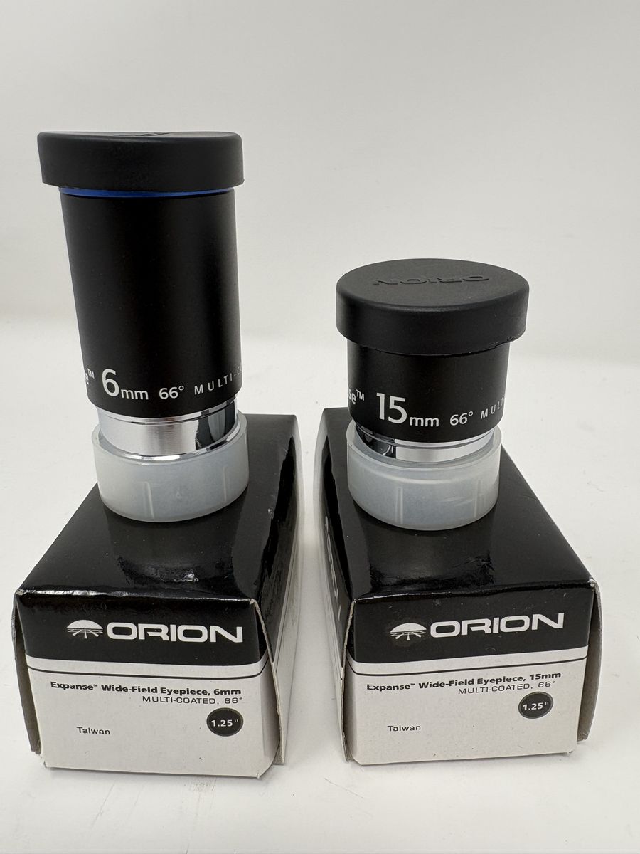 Orion Expanse 6mm & 15mm Wide-Field Telescope Eyepiece Set - 1.25” Multi-Coated