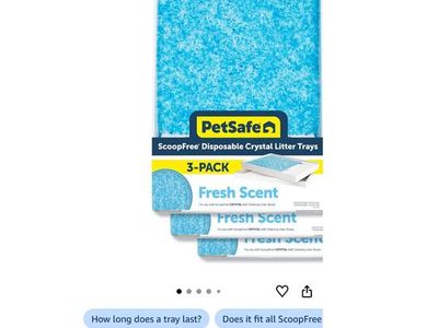 PetSafe ScoopFree Disposable Crystal Cat Litter Tray Refills - 3 Pack, Fresh Scent. This includes Two 3 Pack Cases. Six Trays.