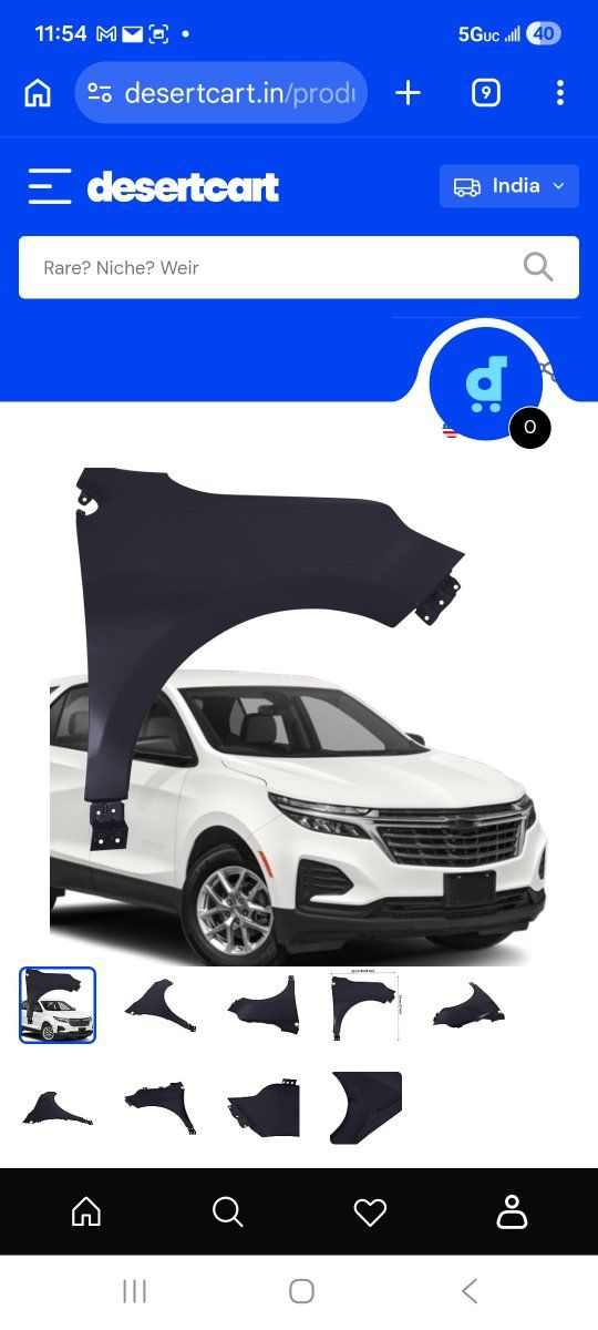 Chevrolet Equinox 2018-2024 Right Fender