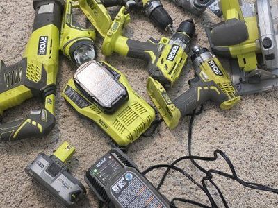 Ryobi ONE+ 18V Cordless Power Tool Set (7-Tool Kit with Charger & Battery)