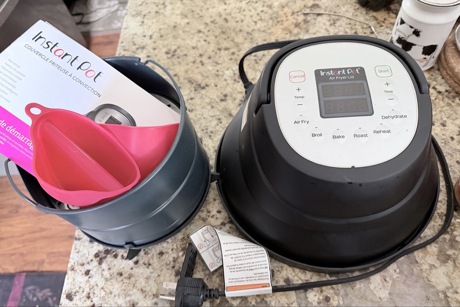 Instant Pot Air Fryer Lid - Air Fry, Broil, Bake, Roast, Reheat, Dehydrate - Black