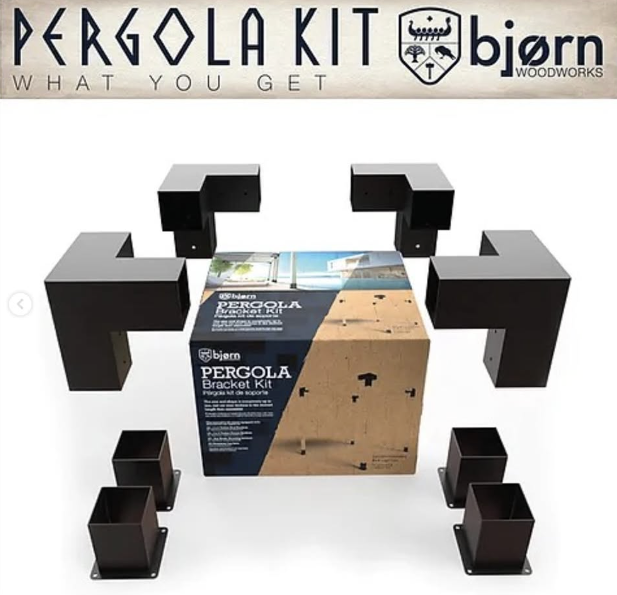 Bjorn 6"x6" pergola bracket kit