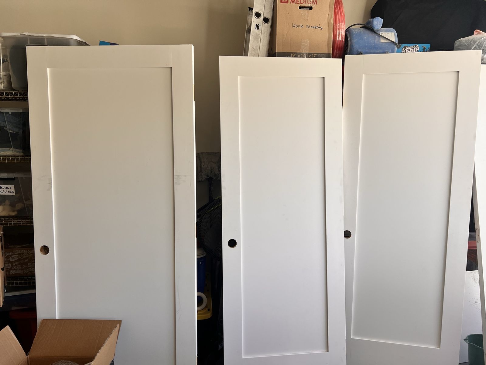 3- Shaker doors and 1- 3 panel door