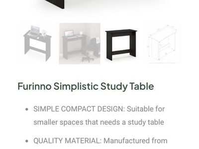 Furinno Simplistic Compact Study Table, Dark Brown, 31.5"W x 29.8"H x 15.5"D
