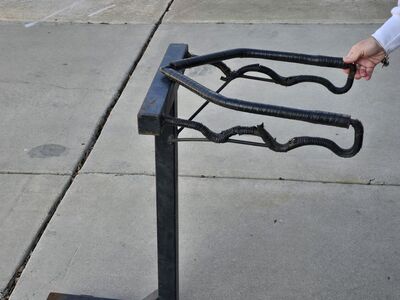 Bike Rack fits receiver hitch.