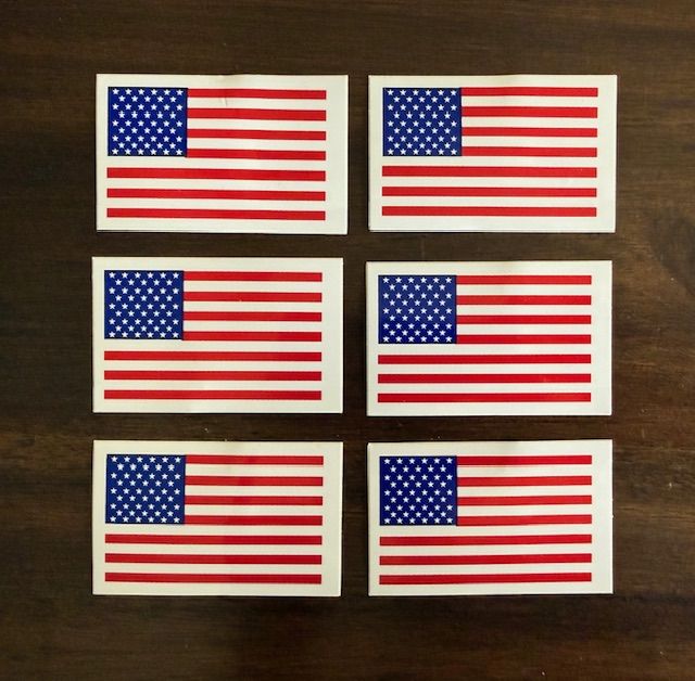 6 American Flag Stickers