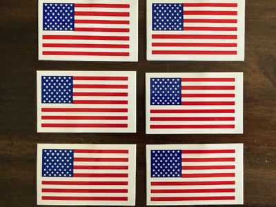 6 American Flag Stickers