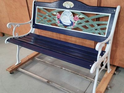 Beautifully Restored Swan Wrought-iron Bench
