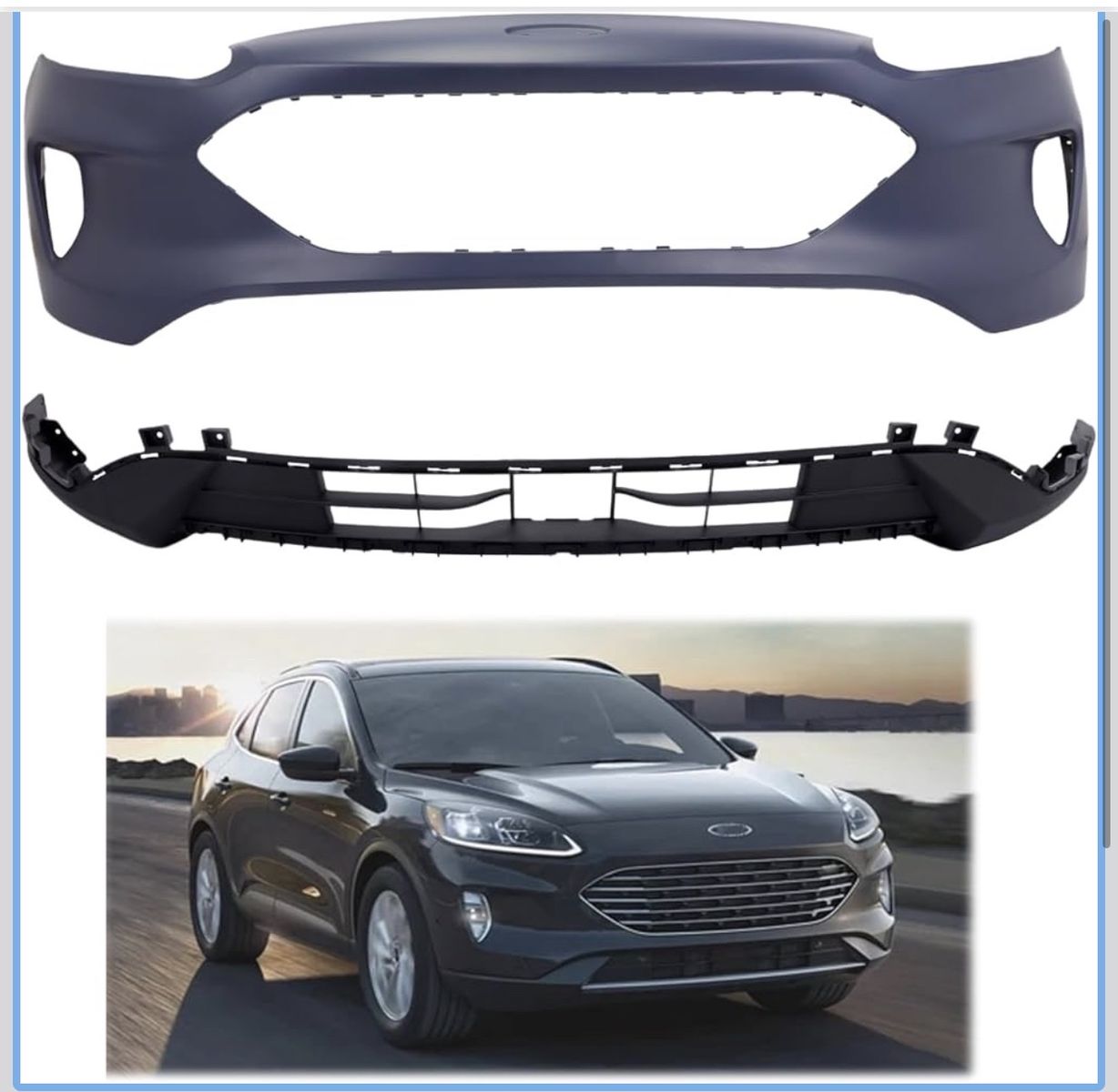 2020-2022 Ford Escape Front Bumper Cover & Lower Valance - New Primered