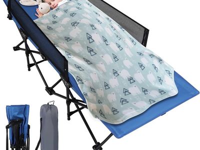 New folding kids cot with carry bag.