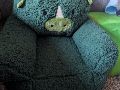 Plush Green Dinosaur Toddler Armchair
