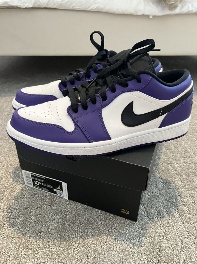 Air Jordan 1 Low Court Purple Sz 10.5 Mens