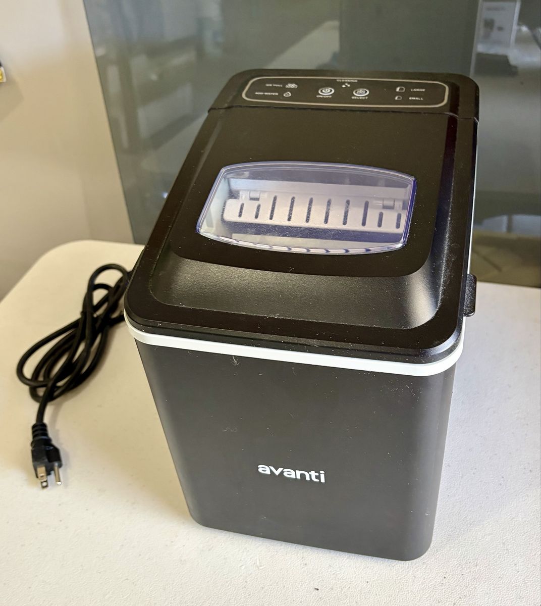 Avanti Countertop Ice Maker - Compact & Portable, Black Finish, Large/Small Ice