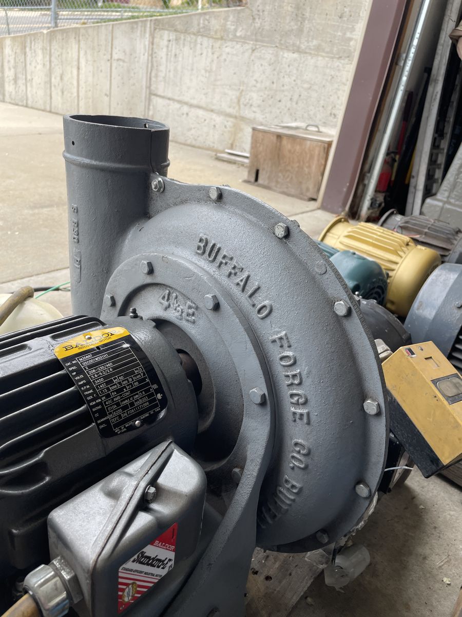 Buffalo Forge 4 1/2 inch blower with 2hp 3 phase electric motor