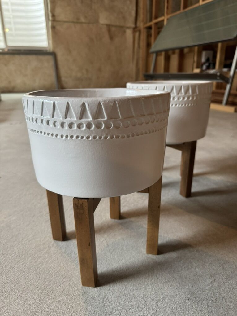 2 Planters With Stands