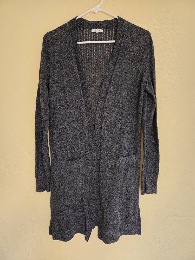 Maurices Charcoal Gray Open Front Long Cardigan Size Small