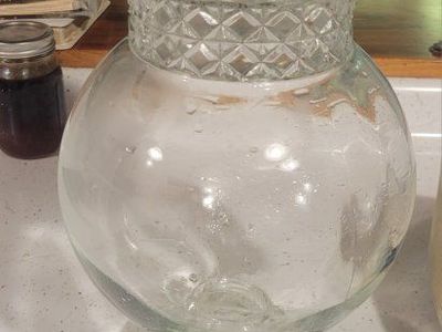 Vintage Clear Glass Apothecary Jar with Lid Decorative Storage