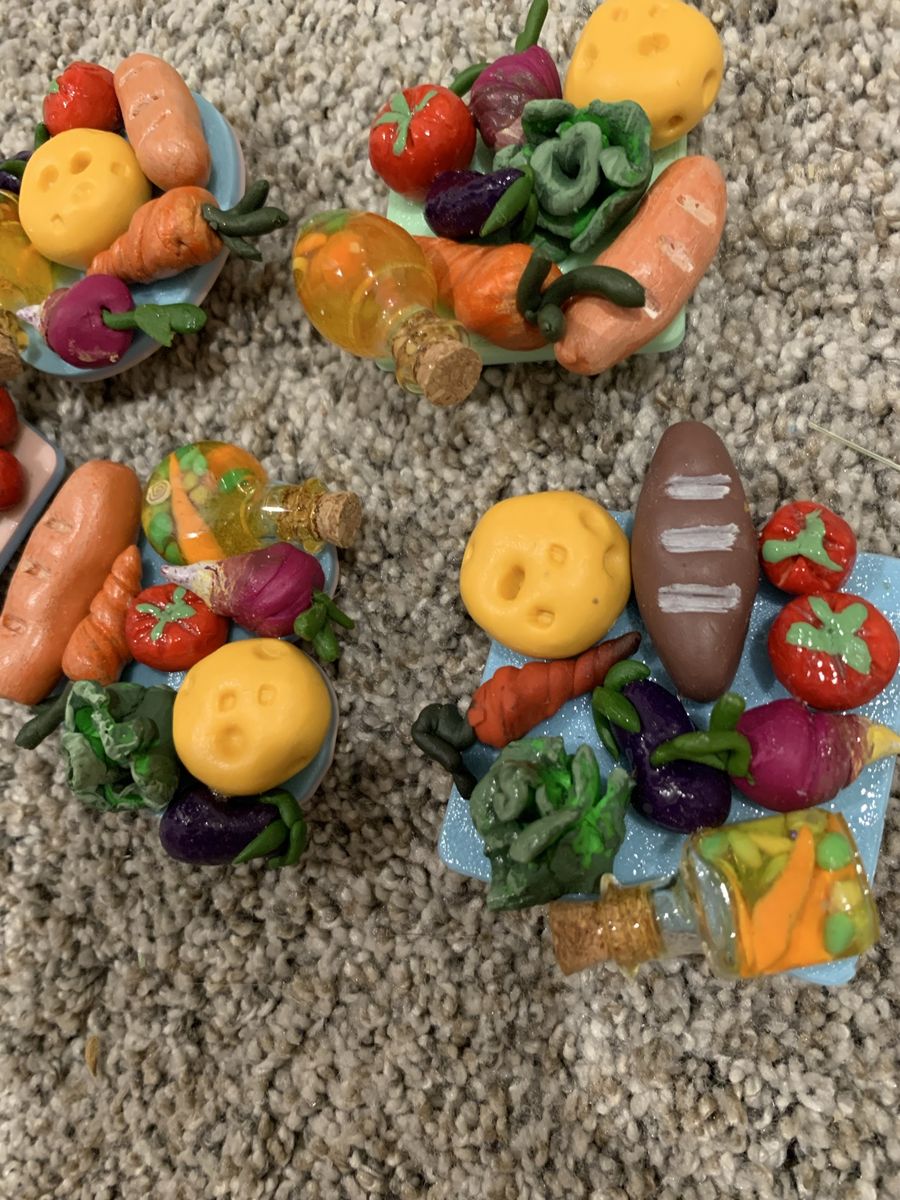 Handmade Clay Magnets- Fruit & Veggie Harvest Design - Unique Home Decor
