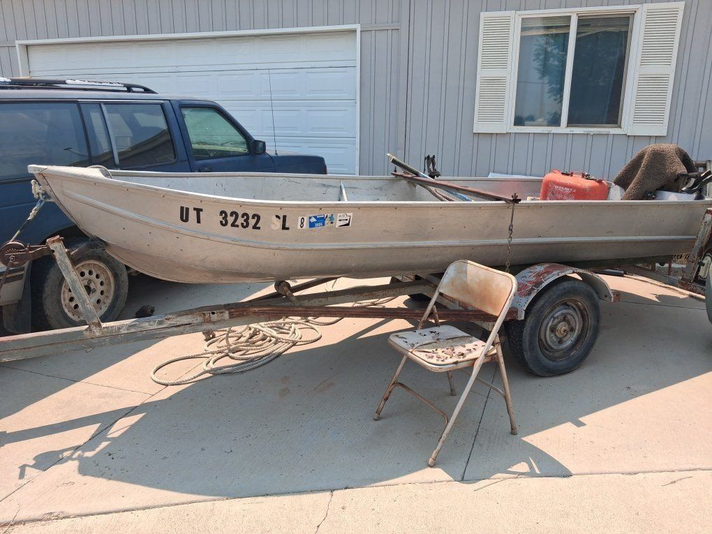 Aluminum Jon Boat with Mercury Outboard Motor and Single-Axle Trailer