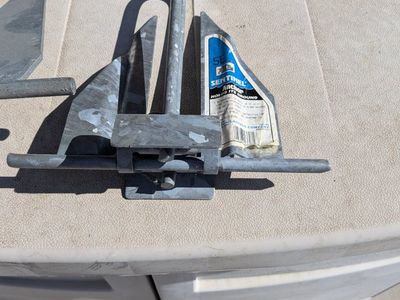 Sentinel Anchor, galvanized steel fluke anchor with chain, boat anchor