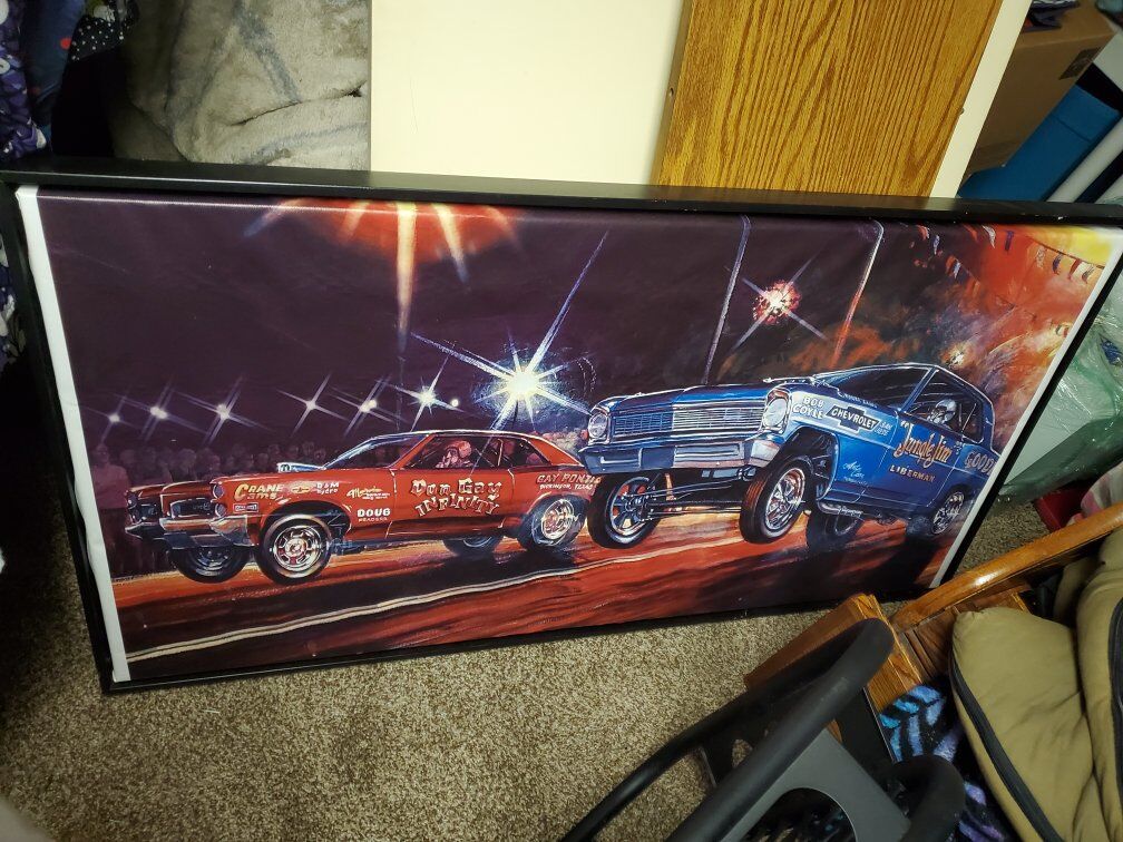 Drag race car picture on Canvas