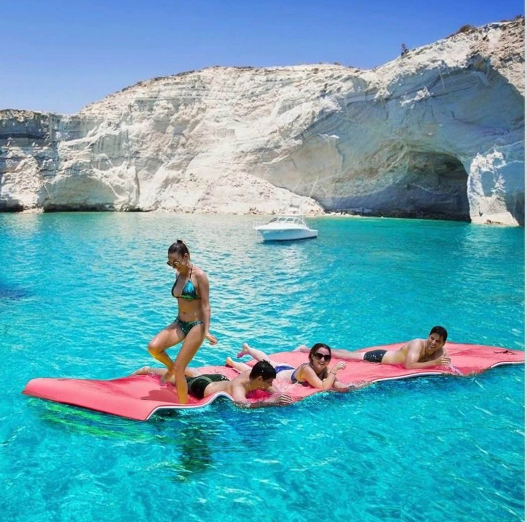 New in box 18x6 FT 3-Layer XPE Foam Floating Water Mat / Lily pad - Blue/White/Pink