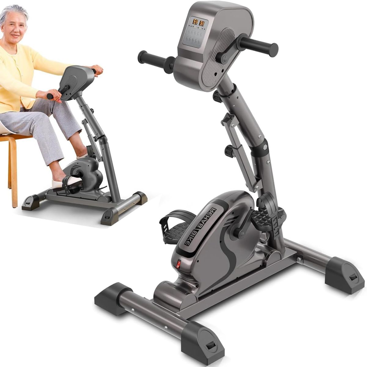 Legs Arms Electric Exercise Bike Active Passive Knee Pedal Trainer Physical Therapy