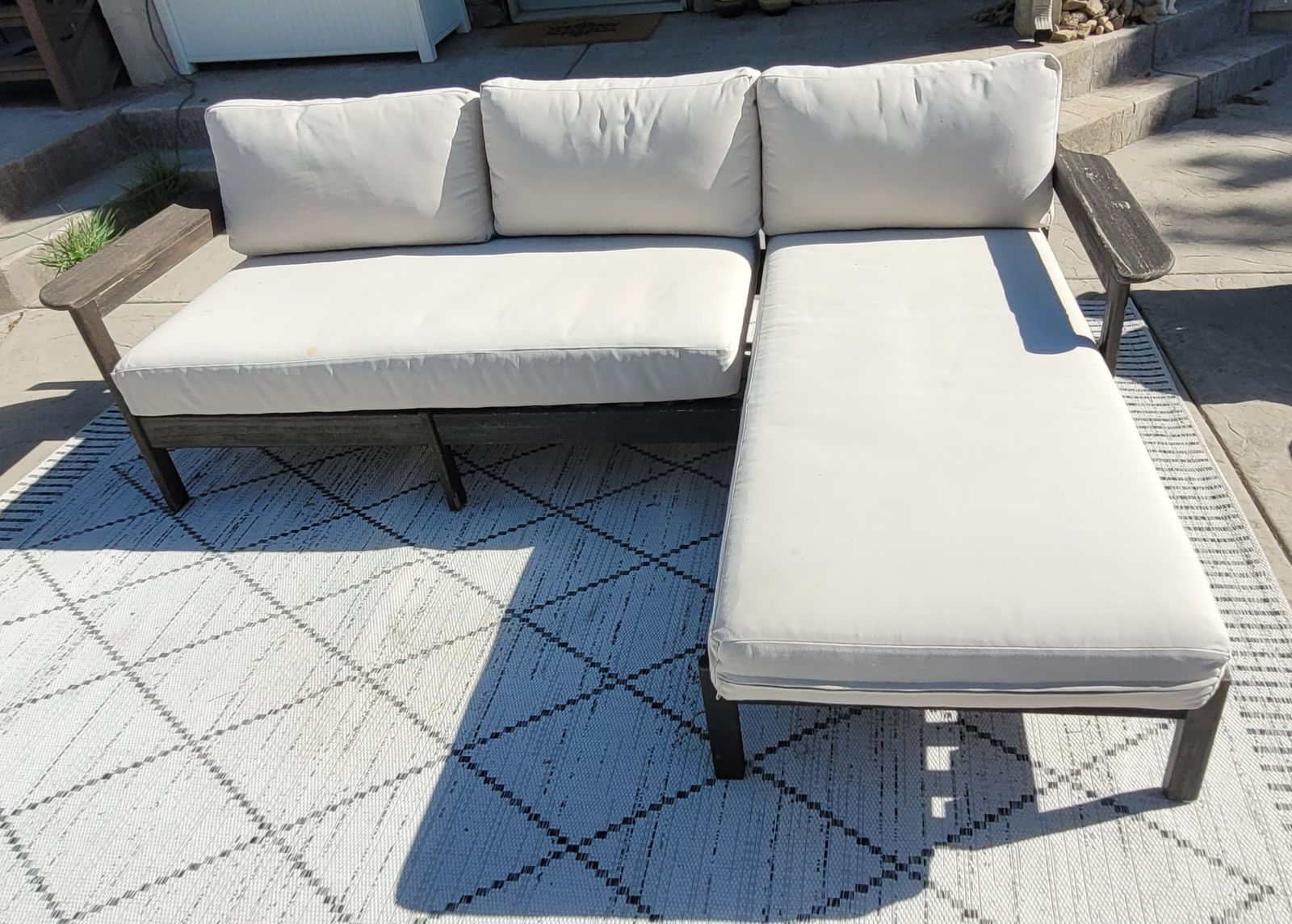 outdoor wood patio couch