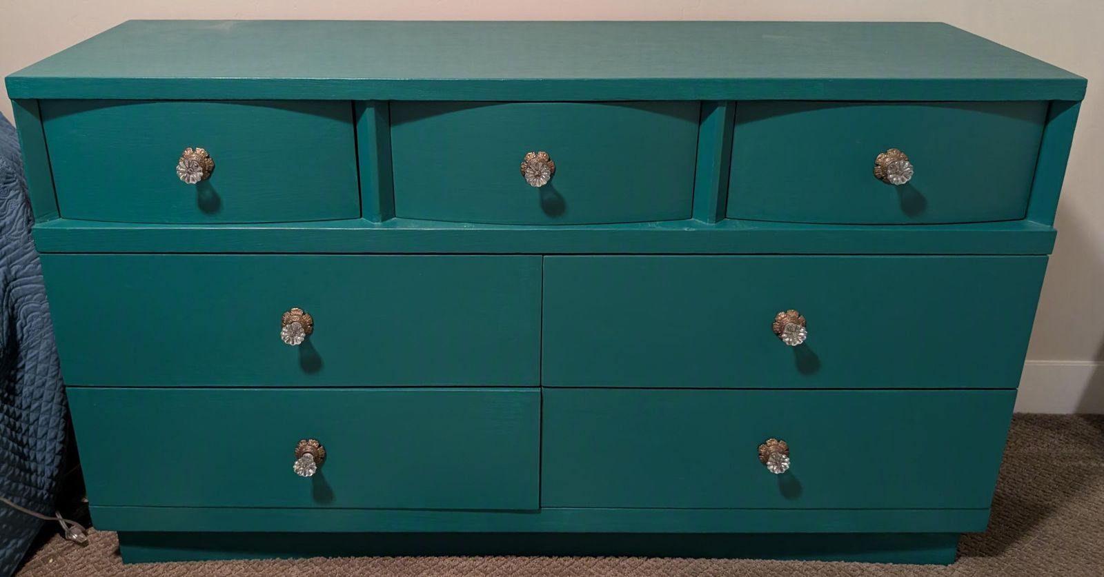 Vintage Green Wood Dresser