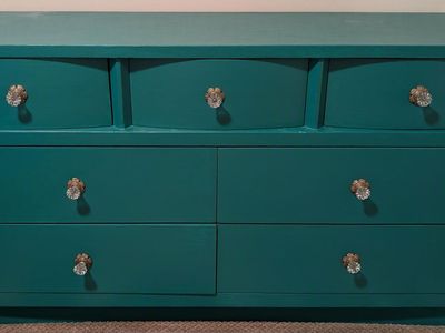 Vintage Green Wood Dresser